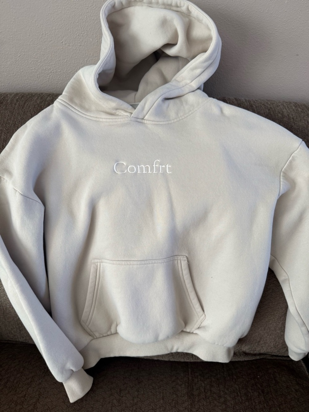 Comfrt Kids Cream Hoodie Sweatshirt